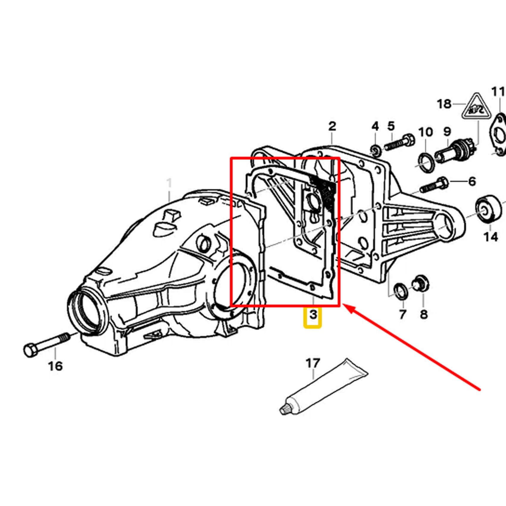 BMW Differential Cover Gasket - Rear 33111212901